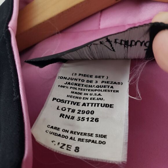 Vintage Positive Attitude Blazer Black Pink Lining 8 - Picture 4 of 4
